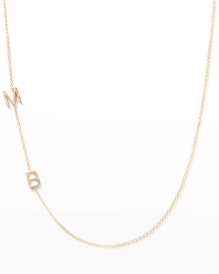 Mini 2-Letter Personalized Necklace, 14k Yellow Gold