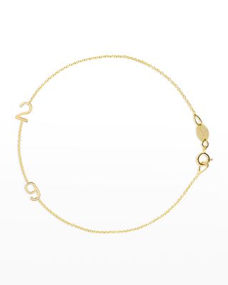 Mini 2-Number Bracelet, Yellow Gold
