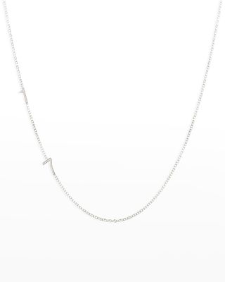 Mini 2-Number Necklace, White Gold