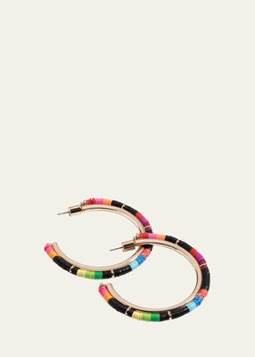 Mini Anguilla Hoop Earrings with Heishi Beads