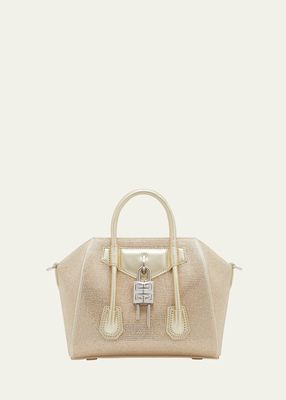 Mini Antigona Lock Top-Handle Bag in Embellished Leather