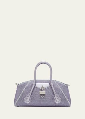 Mini Antigona Top-Handle Bag in Embellished Silk and leather