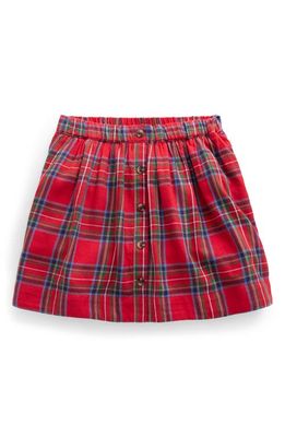 Mini Boden Button-Through Plaid Twirly Skirt in Red /Blue Check