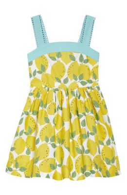 Mini Boden Fifties Summer Dress in Ecru Lemon Tree Ecr