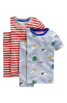Mini Boden Kids' 2-Pack Fitted Two-Piece Cotton Pajamas in Weather