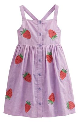 Mini Boden Kids' Appliqué Cotton Sundress in Misty Lavender