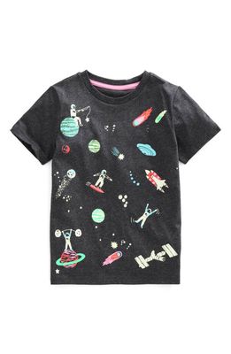 Mini Boden Kids' Astronaut Graphic T-Shirt in Grey