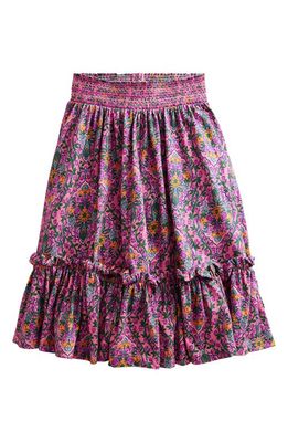 Mini Boden Kids' Azalea Print Knit Skirt in Azalea Woodblock Vine