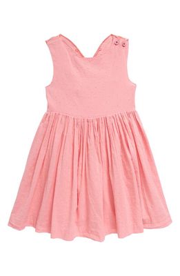 Mini Boden Kids' Butterfly Back Clip Dot Dress in Pink Lemonade