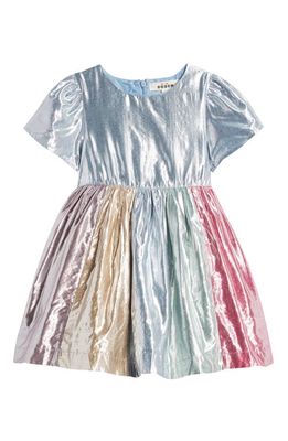Mini Boden Kids' Colorblocked Metallic Party Dress in Multi