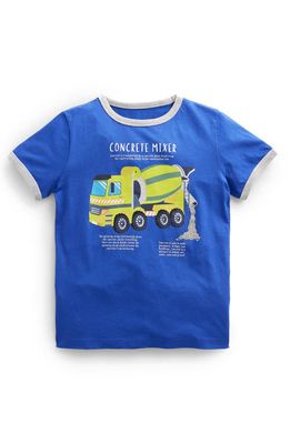 Mini Boden Kids' Concrete Mixer Graphic Tee in Bluing Blue Mixer