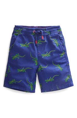 Mini Boden Kids' Cotton Canvas Drawstring Shorts in Starboard Lizard