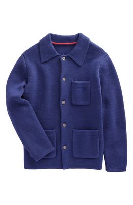 Mini Boden Kids' Cotton Coatigan Sweater in College Navy