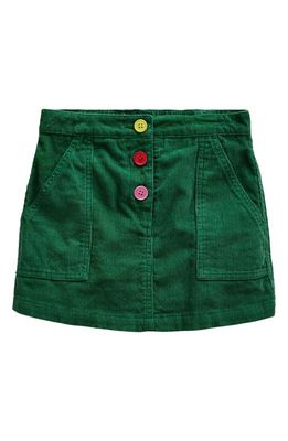 Mini Boden Kids' Cotton Corduroy A-Line Miniskirt in Deep Green
