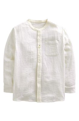 Mini Boden Kids' Cotton Gauze Popover Shirt in Vanilla Pod Ivory