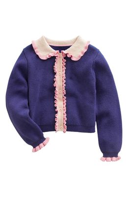 Mini Boden Kids' Cotton Knit Cardigan in College Navy