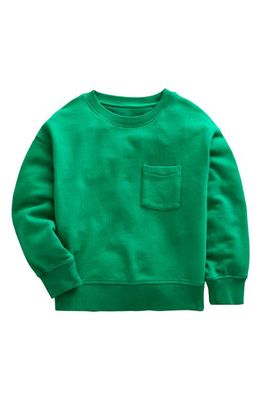 Mini Boden Kids' Cotton Pocket Sweatshirt in Meadow Green