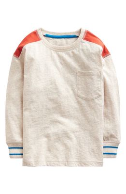 Mini Boden Kids' Cotton Pocket T-Shirt in Oatmeal Marl