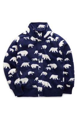 Mini Boden Kids' Cozy Polar Fleece Jacket in Navy Polar Bears
