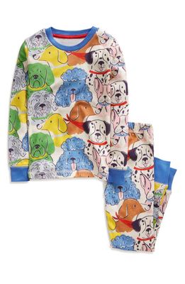 Mini Boden Kids' Dogs Fitted Two-Piece Cotton Pajamas in Multi Dogs