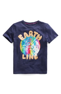 Mini Boden Kids' Earthling Cotton Graphic T-Shirt in Bright Navy