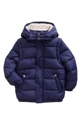 Mini Boden Kids' Everyday Puffer Jacket in French Navy