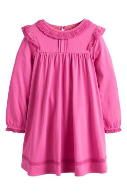 Mini Boden Kids' Eyelet Long Sleeve Cotton Dress in Tickled Pink
