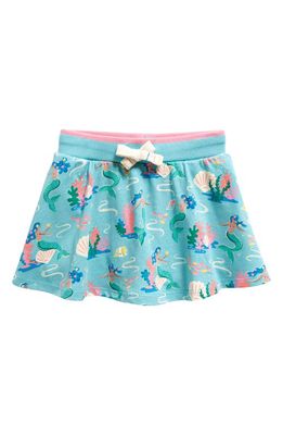 Mini Boden Kids' Fish Print Cotton Jersey Skort in Sea Blue Mermaids