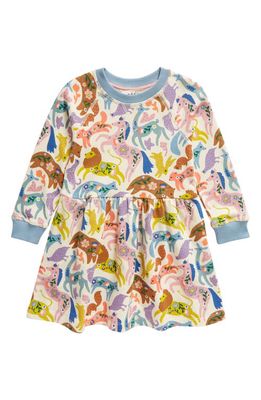 Mini Boden Kids' Folklore Print Cotton Sweatshirt Dress in Multi Folk Freinds