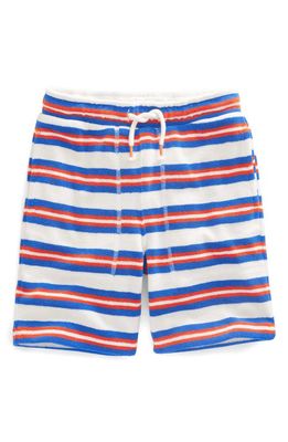 Mini Boden Kids' French Terry Drawstring Shorts in Blue/Multi