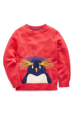 Mini Boden Kids' Fun Cotton & Wool Blend Sweater in Jam Red