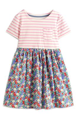 Mini Boden Kids' Hotchpotch Cotton Jersey T-Shirt Dress in Nautical Floral
