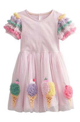 Mini Boden Kids' Ice Cream Appliqué Tulle Dress in French Pink