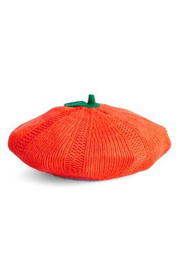 Mini Boden Kids' Knit Beanie in Orange Pumpkin