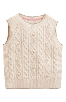 Mini Boden Kids' Knit Sweater Tank in Ecru Marl