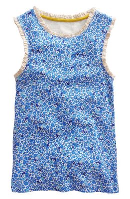 Mini Boden Kids' Patterned Cotton Jersey Tank Top in Cabana Blue Floral