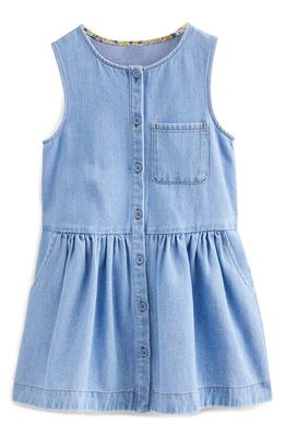 Mini Boden Kids' Pinny Nonstretch Denim Shirtdress in Mid Vintage Chambray