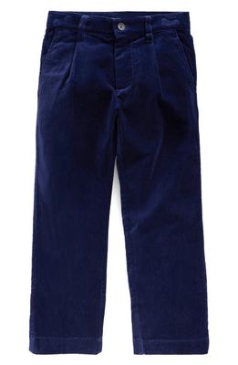 Mini Boden Kids' Pleated Smart Velvet Trousers in Bluing