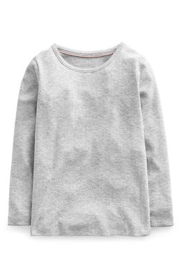 Mini Boden Kids' Pointelle Long Sleeve Top in Grey Marl