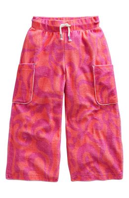 Mini Boden Kids' Print Terry Cloth Pants in Peach Punch Pink