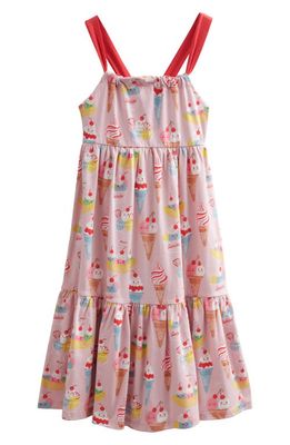 Mini Boden Kids' Print Tiered Cotton Jersey Sundress in French Pink Ice Cream
