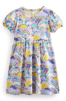 Mini Boden Kids' Puff Sleeve Cotton Jersey Dress in Multi Weather