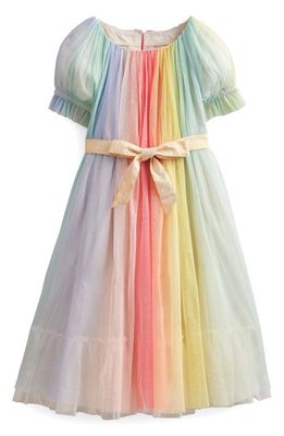 Mini Boden Kids' Rainbow Tulle Dress in Multi Stripe