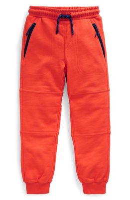 Mini Boden Kids' Reinforced Knee Slub Cotton Joggers in Firecracker Red