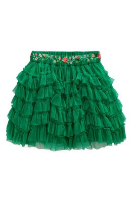 Mini Boden Kids' Ruffle Tulle Skirt in Veridian Green