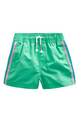 Mini Boden Kids' Side Stripe Shorts in Asparagus