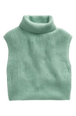 Mini Boden Kids' Sleeveless Turtleneck Sweater in Green Smoke