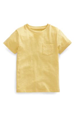 Mini Boden Kids' Slub Cotton Pocket T-Shirt in Buttercup