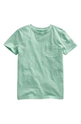 Mini Boden Kids' Slub Cotton Pocket T-Shirt in Opal Green