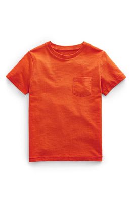 Mini Boden Kids' Slub Cotton Pocket T-Shirt in Washed Jam Red